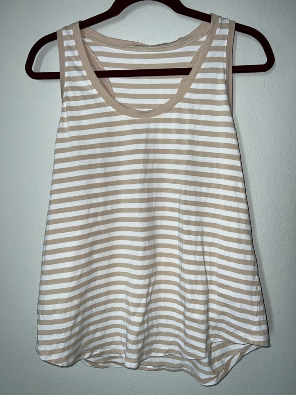 Lululemon Love Tank Top True Stripe Subtle Tan White